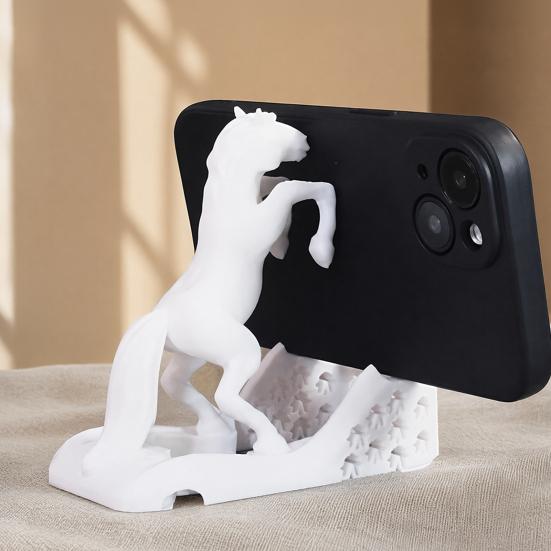 Портативный держатель для мобильного телефона Yousheng, 3D-печатный дизайн в форме лошади, подставка для планшета, гладкие линии, настольное украшение