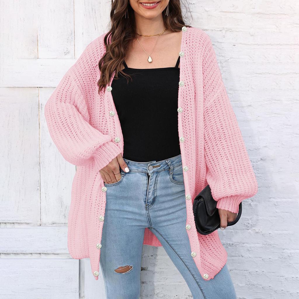 Женский толстый вязаный свитер кардиган свободный ленивый стиль повседневный свитер