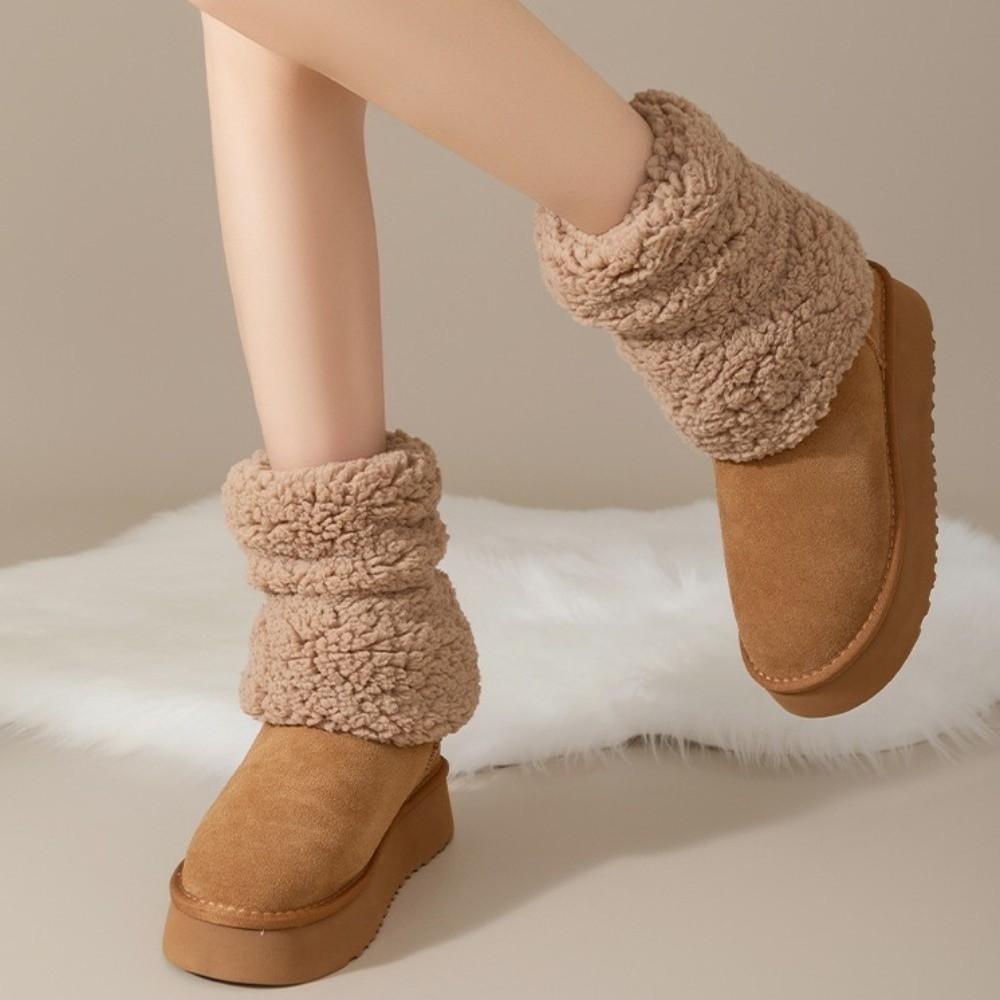 20cm Furry Leg Warmers Japanese Style Warm Knee Sleeve Lolita Boots Cover Autumn/Winter
