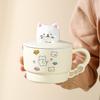 Cartoon Cute Cat Ceramic Cup High Value Mug Water Cup with Lid and Spoon Office Coffee Cup Souvenir