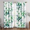 2 Pieces Botanical Leaf Print Curtains, Polyester Fabric, Machine Washable, Suitable For Bedroom Living Room Decoration