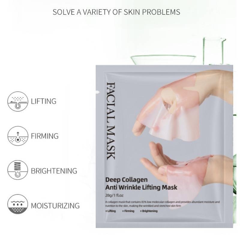 Глубокая коллагеновая маска для лица против морщин для лифтинга, упругости и осветления