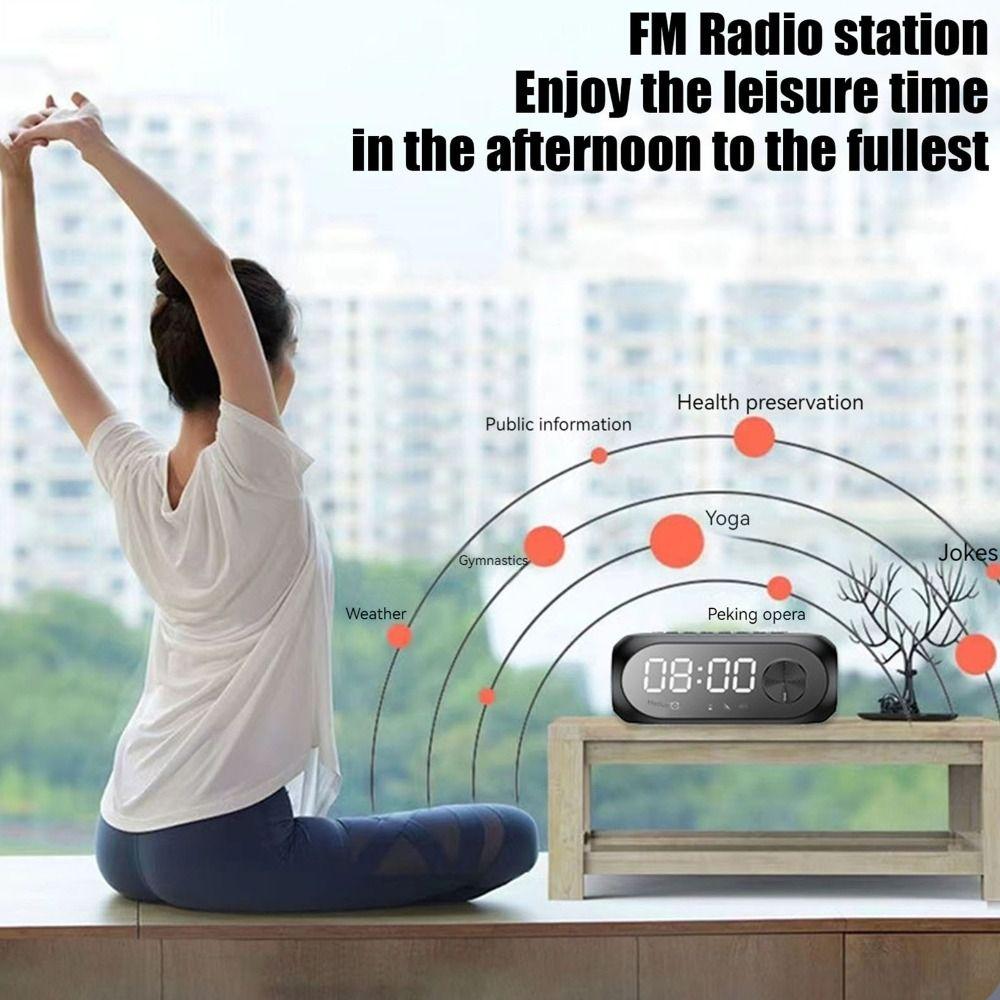 360° Surround Sound Alarm Clock Radio FM Radio Wireless Mini Woofers Bluetooth Speakers  Home Use