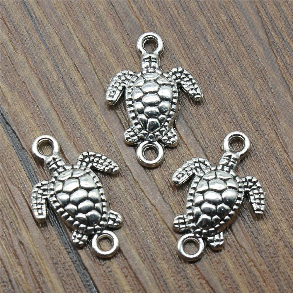 15 шт., разъемы ручной работы для изготовления ювелирных изделий, черепаха, разъем 21x14 мм B13863