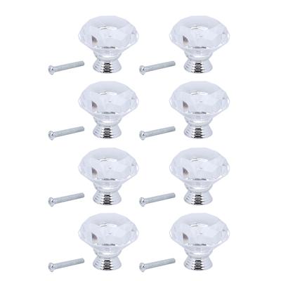 Наборы из 8 шт. 40 мм Хрустальные стеклянные ручки для дверей, ящиков, шкафов, мебели, кухонные ручки, дверная фурнитура