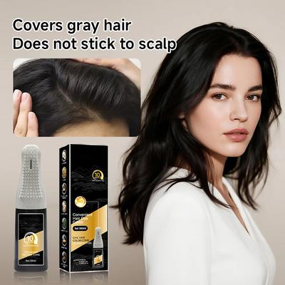 Умная расческа-краска 3-в-1, Мягкий растительный мусс-краска для волос, Легкое нанесение, Не окрашивает кожу головы, Стойкий цвет и закрашивание седины (10 Мин)