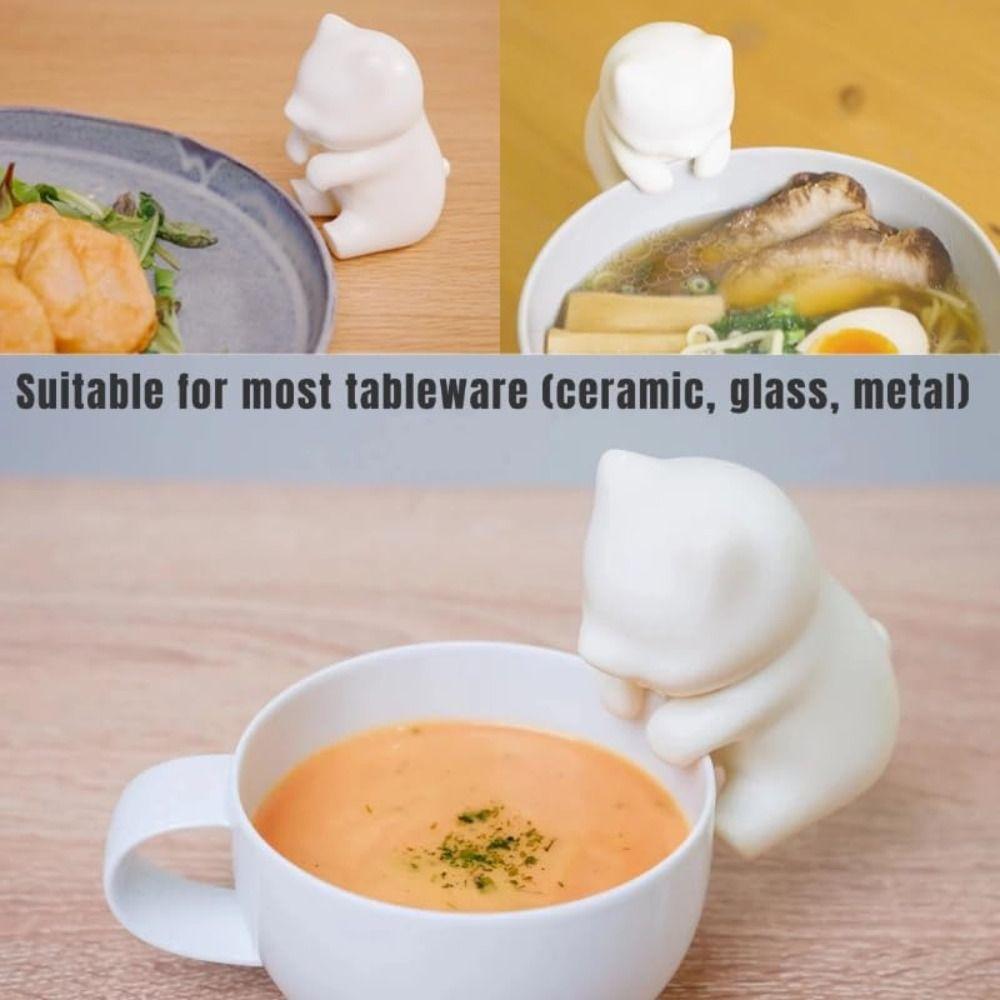 Mini Cat-Shaped Food Cooling Fan USB Rechargeable Food Fan for Coffee Tea Cooling