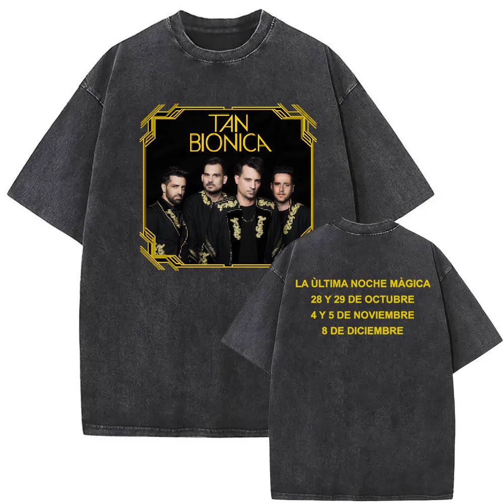 Rock Band Tan Bionica Chano Graphic T Shirt Men Women Harajuku Streetwear Tshirt Cotton Oversized Vintage Washed Tshirt