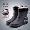 Rain Shoes Men's Fashion Waterproof Bundle Rain Boots Medium and Short Tube Velvet Waterproof Shoes Car Wash Work Fishing Rubber Shoes Overshoes