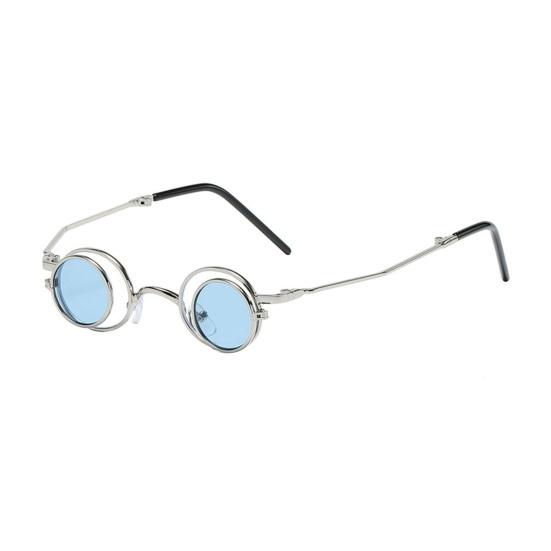 Круглые солнцезащитные очки с откидной оправой, маленькие круглые поляризованные очки для мужчин и женщин, ретро-панк, солнцезащитные очки UV400 для вечеринки в стиле рейв