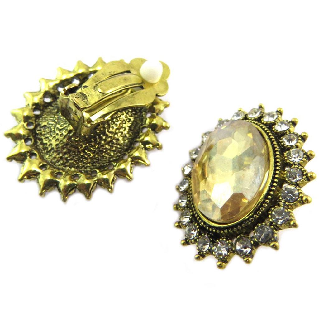 Les Trésors De Lily [P4935] - Golden 'Sissi' Designer Clips - 26x22 Mm