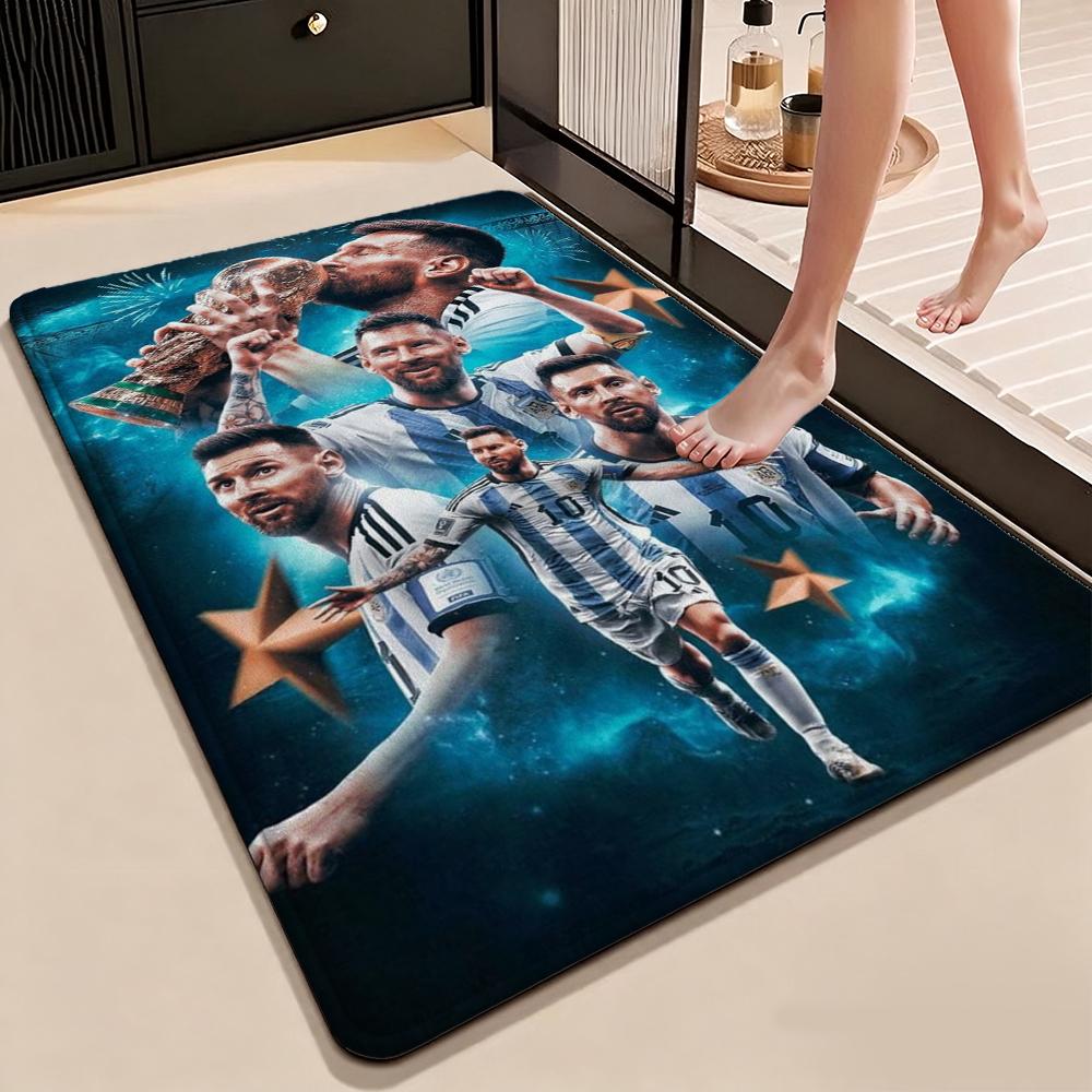 Football Legend Messi Carpet Living Room And Bedroom Mats Floor Mats Protective Pad Doormat Dormitory Decoration
