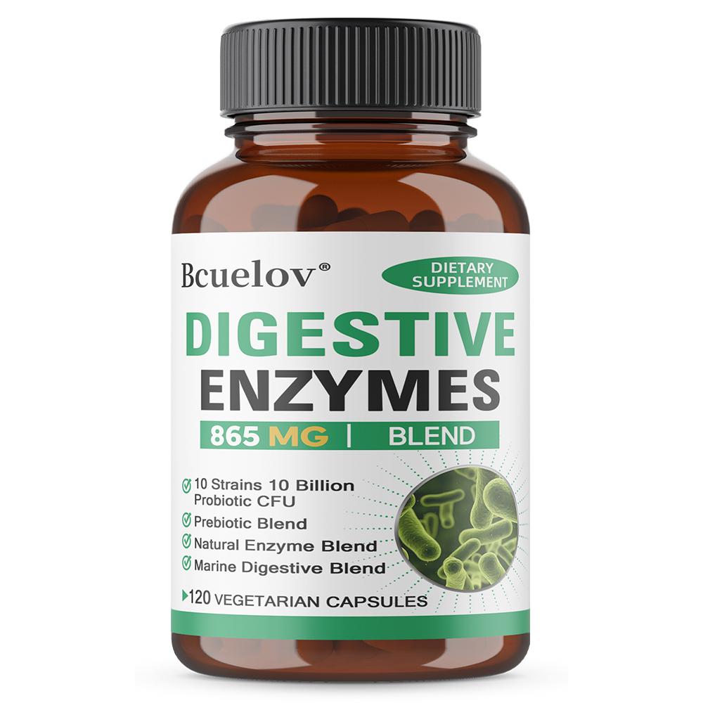 13 digestive enzymes, herbal enzymes, prebiotics, marine algae, 10 probiotics, Probiotic Supplements
