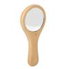 Handheld Wood Makeup Round Mirror Portable Wooden Handle Cosmetic Mirrors for Home Travel