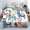 Пододеяльник пуховый с принтом альпаки, трехпредметный, цифровая печать, постельное белье, домашний текстиль
