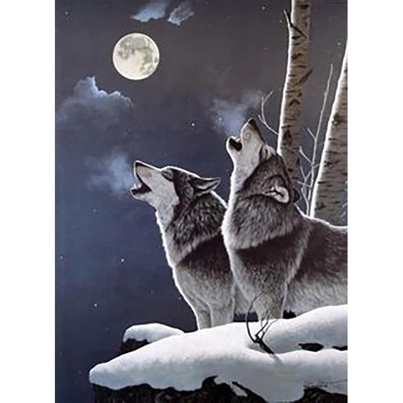Diy волк 5D алмазная живопись полная круглая дрель смола мультфильм животных Алмазная вышивка набор крестиков домашний декор настенный художественный подарок