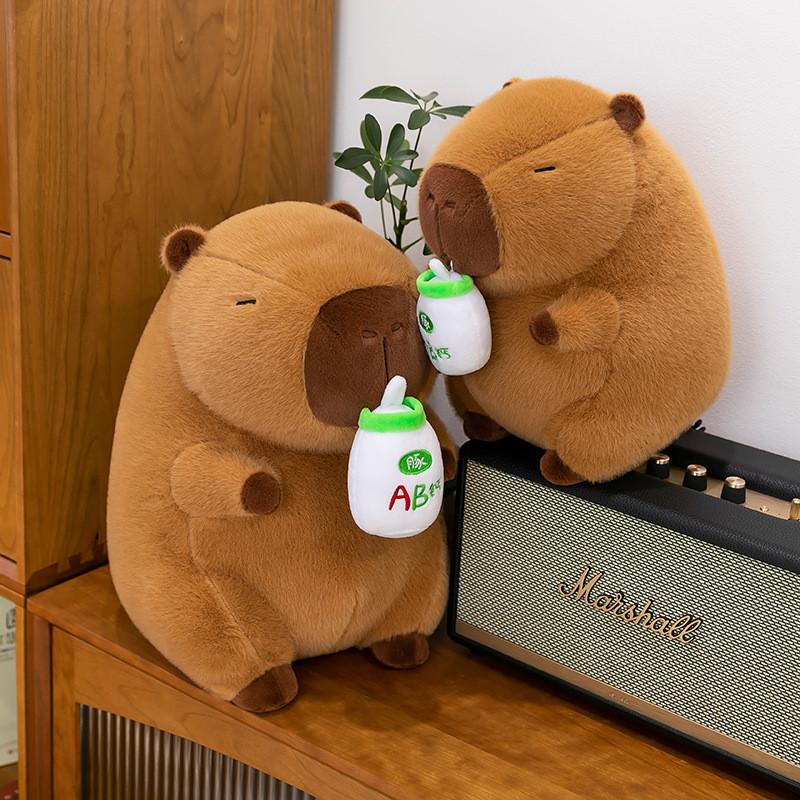 Ad Calcium Milk Capybara Plush Toy Pillow With Two In One Design For Use Office