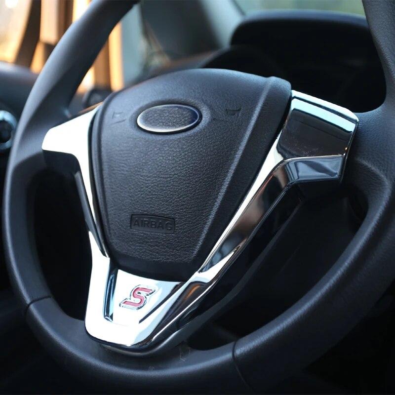 ABS отделка рулевого колеса наклейки с блестками для Ford Ecosport 2013-2016 New Fiesta 2012 2013 2014 2015 2016 2017 автоаксессуары