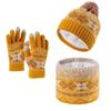 3Pcs/Set Winter Children Scarf Hat Gloves Set Warm Bonnet Gloves Kits Knitted Hats Scarfs  Kids