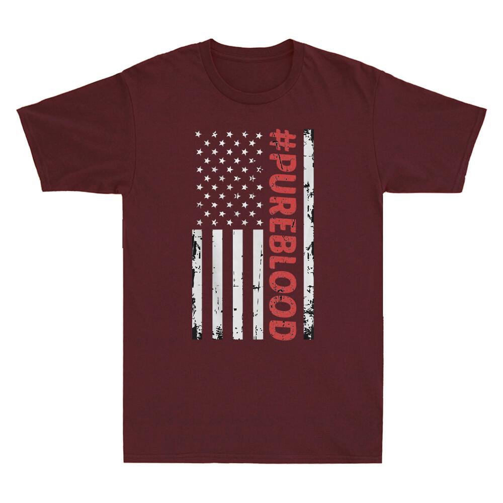 Pure Blood Pureblood Shirt Unvaccinated Trend Meme USA Flag Vintage Unisex TShirt