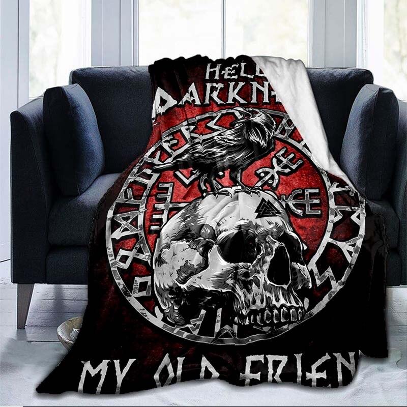 Викинги, древние скандинавские руны, топоры, 3D мягкое одеяло, легкое фланелевое одеяло