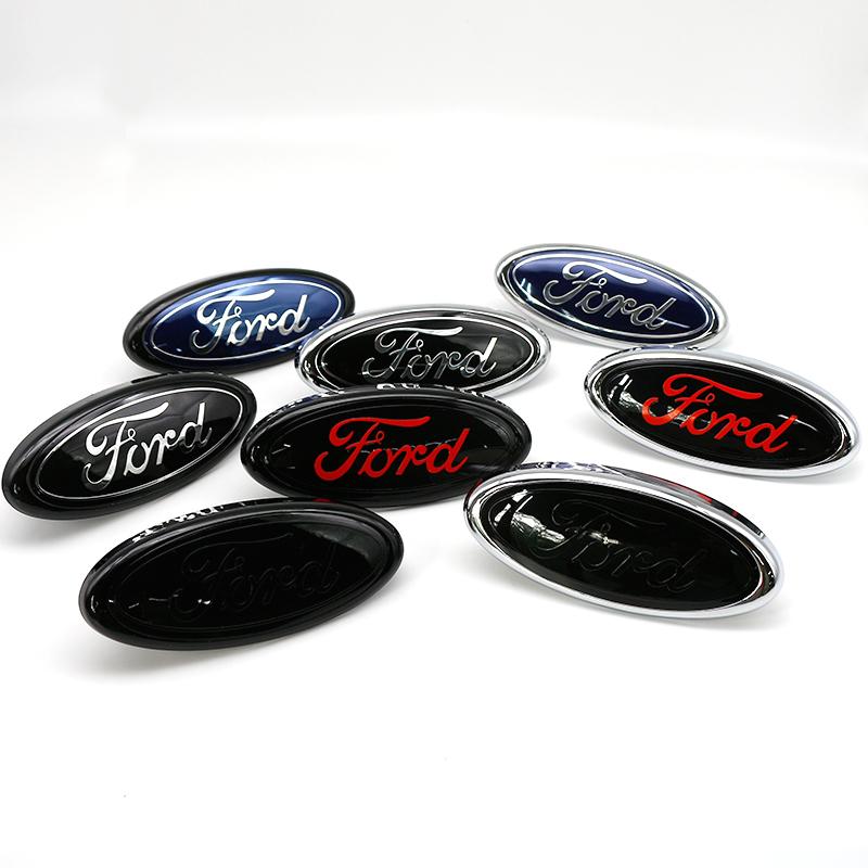TRR600-14.5cm ABS Car Front Grille Rear Trunk Badge Emblem Replacement With Spring Stud For Ford Focus Mondeo Fusion F150 F250 Tuning
