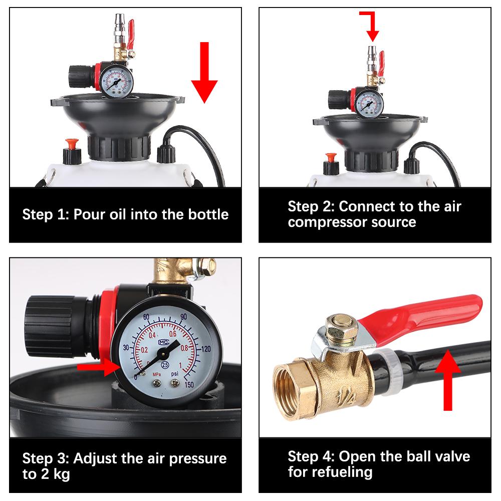 5L Capacity Oiler Hand Tool Machine Handheld Gearbox Oil Filling Machine Car Transmission 1000PSI Output Pressure Oiler Quick Refueling