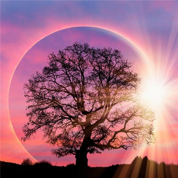 Алмазная картина, новый пейзаж, дерево, 5D DIY, Алмазная вышивка, распродажа, Луна, картины из стразов, мозаика, домашний декор