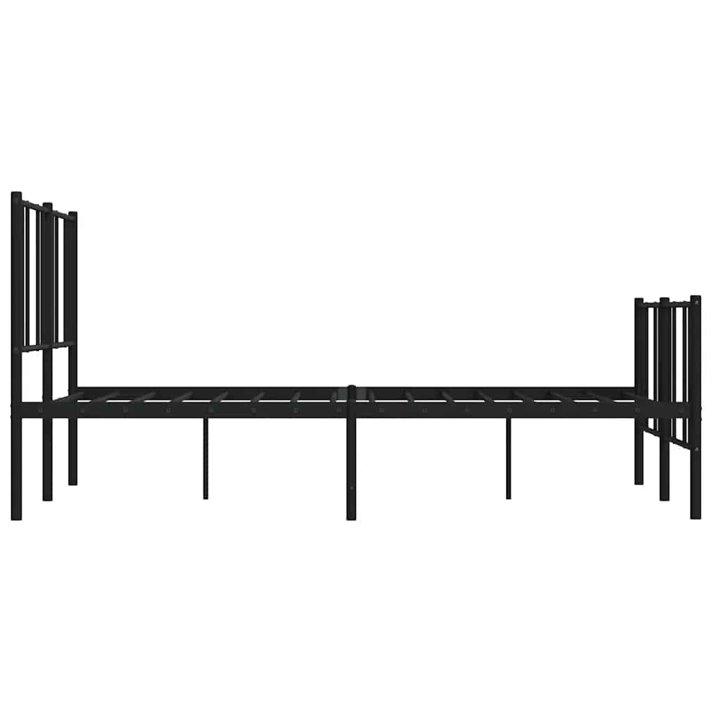 Vidaxl Metalowa Rama Łóżka Z Wezgłowiem I Zanóżkiem, Czarna, 120X190Cm