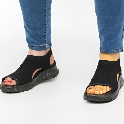 Летние женские повседневные сандалии 2025 года с низким вырезом, большого размера, легкие, нескользящие, на толстой подошве, на танкетке, спортивные уличные сандалии