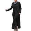 Tambov Autumn Winter Long Sleeve Lacework Hem Plus Size Knit Maxi Dress