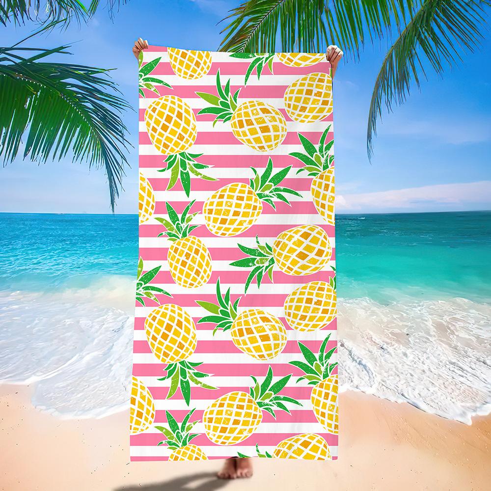 Microfiber Beach Towel Digital Printing Quick-Drying Double-Sided Velvet Class A Large Bath Towel Plus Towel