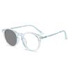 Reading Glasses for Women Round Frame Retro Presbyopia Eyewear Elderly Ultra-light Anti-blue Photosensitive Gray Glasses
