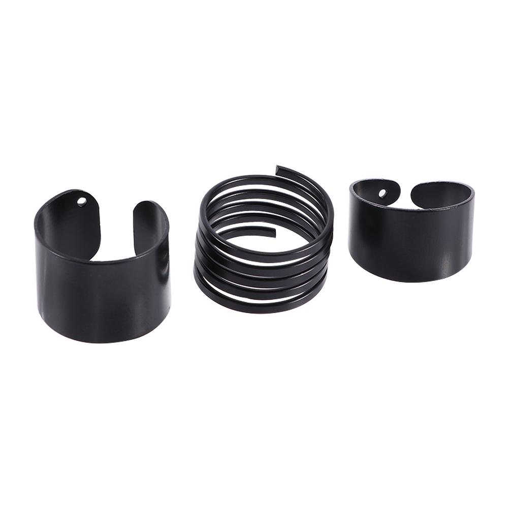 Trendy Finger Open Band Above Stack Ring Set Knuckle Ring Black Midi