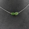 Stones and Minerals. Necklace 2 Siberian Nephrite Jade Beads (Russia). Steel Chain Necklace Women, Men. Custom Size