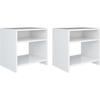 VidaXL 2 Pcs Bedside Tables High Gloss White 40 X 30 X 40 Cm Chipboard