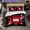 Austria Football Pattern 3 Pieces Bedding Set Soft Microfiber Duvet Cover with Pillow Cases for Bedroom