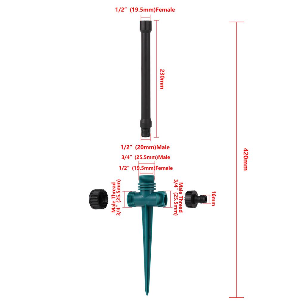 1/2" 3/4" Резьба Сад Газон Роторные Поливочные Дождеватели Автоматические 360 Градусов Фермерский Коромысловый Дождеватель Ирригация Водяная Насадка