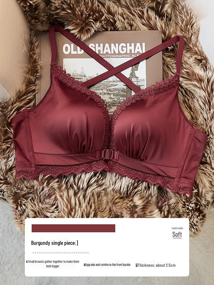 Женский бюстгальтер Push-Up с застежкой спереди: Маленькая грудь, сборка, подкладка, боковая поддержка, антипровисание, красивая спина, без косточек.