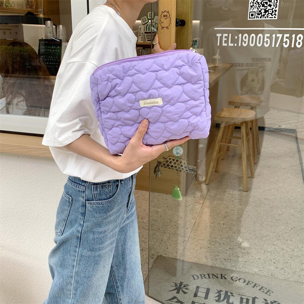 Multifunctional New Cosmetic Bag Large Capacity Love Storage Bags Cute Simple Portable Wash Organizer Shopping Clutch Bag