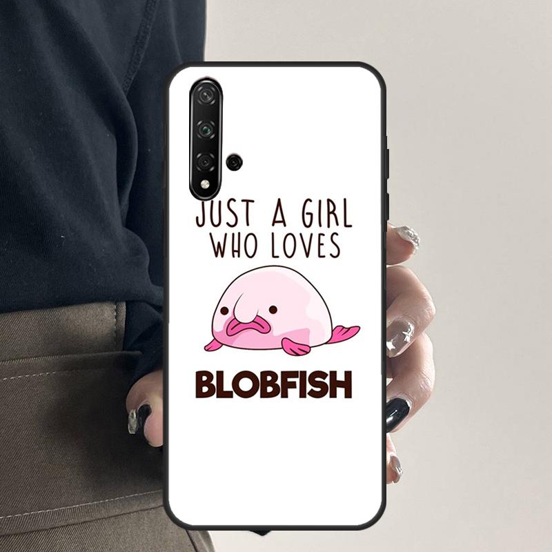 Cartoon Blobfish For Huawei Nova 12i 12s 7i 8i 11i 9 10 SE Y91 Y90 Y60 Y70 Y72 Y61 P30 P40 Lite P60 Pro Case
