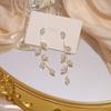 JUWANG Роскошные Позолоченные 14K Настоящим Золотом Серьги-Гвоздики с Деликатной Микро-Инкрустацией Фианитами CZ Свадебные Украшения Серьги-Подвески