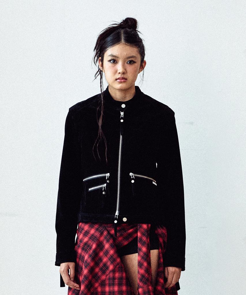 Thevinylhouse Non Collar Suede Jacket(W) Black