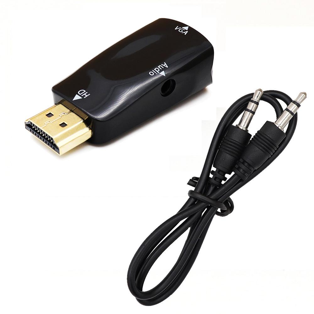 HDMI-совместимый к VGA Кабель-конвертер Мужской на Женский Адаптер-конвертер 3,5 мм Jack Аудио 1080P Для ПК Ноутбука Проектора Монитора
