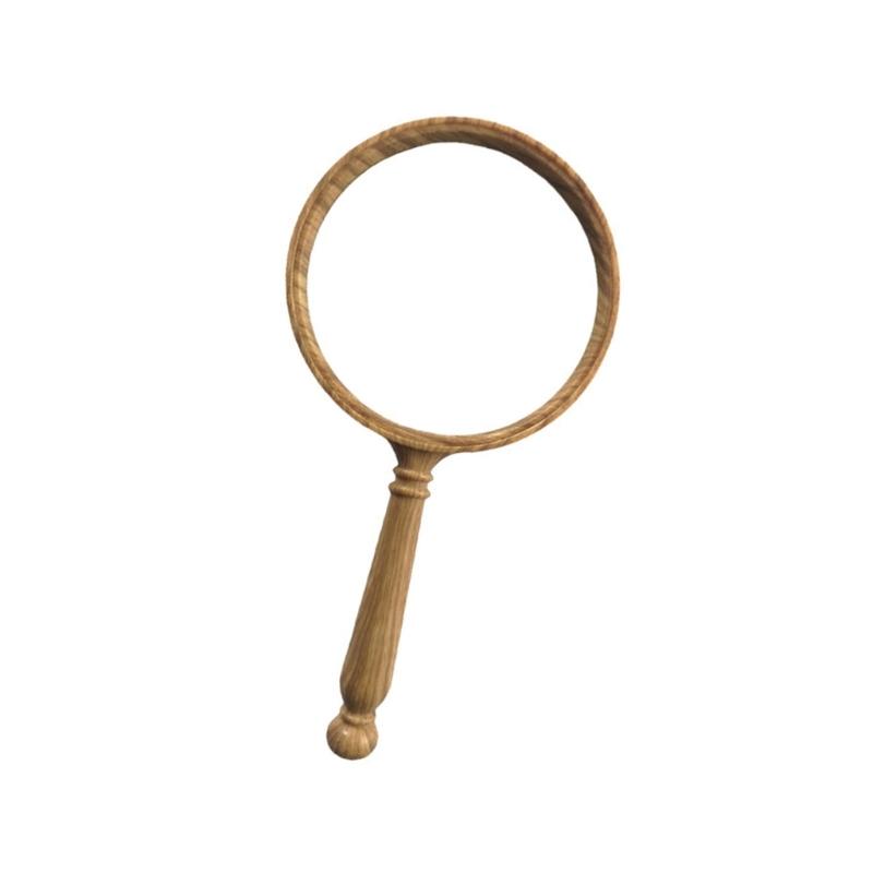 652F Aspherical Glass Magnifier 10X Magnification with Retro Wooden Handle Comfortable Reading Aid Gift for Senior