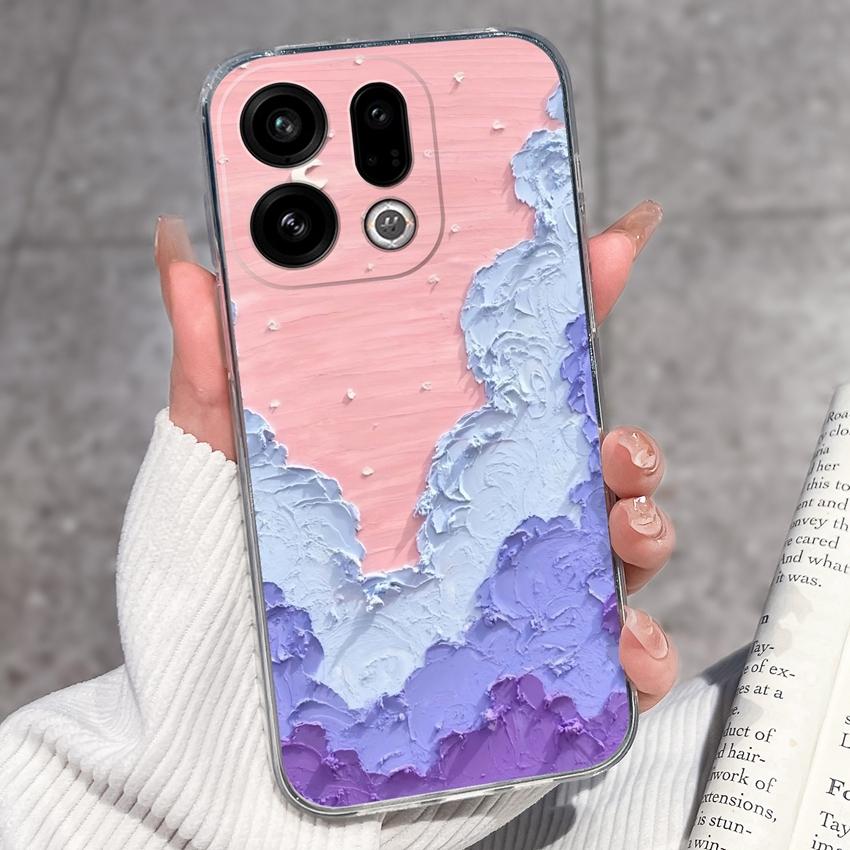 Подходит для Oppo Find X9 X7 X5 Pro X3 X2 Reno11 12 Pro Чехол для телефона Милый узор панды и кролика Прозрачный ТПУ Пылезащитный Защитный чехол для Oppo Накладка