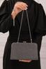 Women's Stylish and Useful Evening Dress Bag Platinum Simkum Women's Clutch Evening Dress Bag with Chain Strap