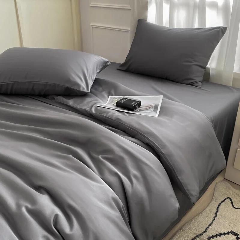 Nordic Bed Linen 100% Cotton Bedding Set with Sheet Duvet Cover Pillowcase Single Couple Bedsheet King Queen Double Twin Size