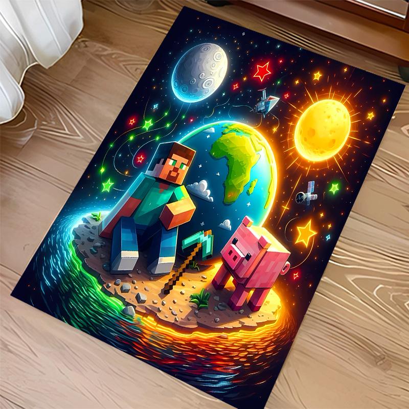 Blocky pixel game Print Area Rug - Soft, Washable Non-Slip Indoor Mat for Office Chairs, Living Room, Home Office Decorative Rug