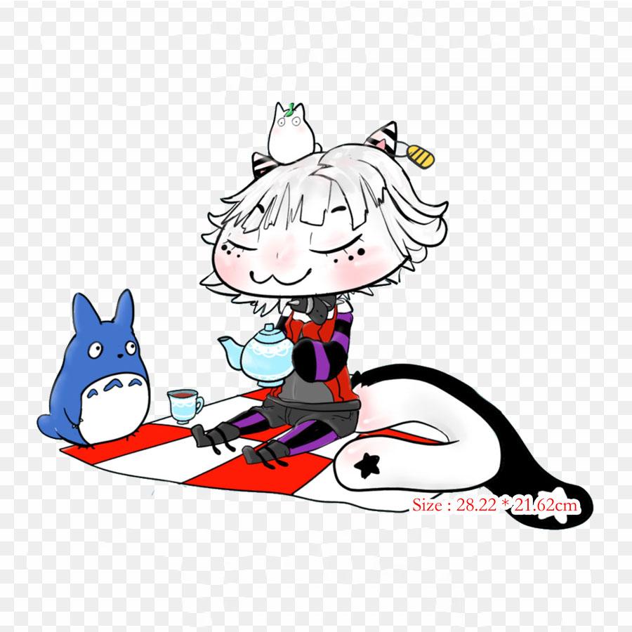 Boy Hoodie Chibi Anime Chibi Catgirl Iron On Patches For Clothing Applique Stickers On Clothes Heat-Sensitive Custom Patch